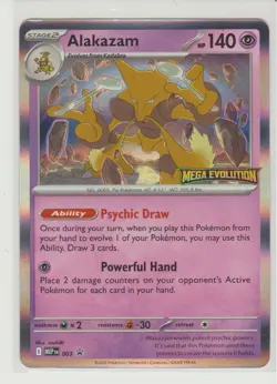 Alakazam Prerelease Stamped Promo Pokemon Card MEP 003 - Image 1