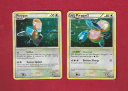 PORYGON & PORYGON2 #HGSS 22 & 23--BLACK STAR PROMO HOLO POKEMON CARDS - Image 1