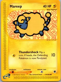 Mareep 119/165 Common Expedition Base Set Pokemon Lightly Played - Image 1