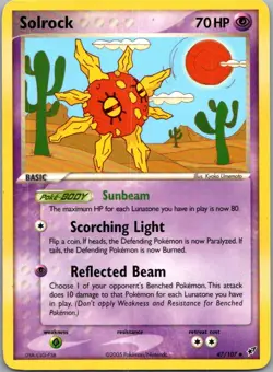 Solrock 47/107 Uncommon Deoxys Pokemon Lightly Played - Image 1