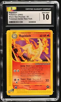Rapidash 51 Pokemon Center New York Black Star Promos Pokemon CGC 10 Gem Mint - Image 1