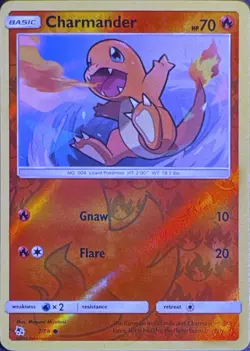 Charmander 7/68 Common Hidden Fates Pokemon Reverse Holo Near Mint - Image 1