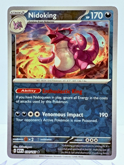 Nidoking 034/165 Rare 151 Pokemon Reverse Holo Near Mint - Image 1