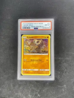 2018 Cubone Pokemon Sun & Moon 57 Forbidden Light General Mills Holo PSA 8 - Image 1