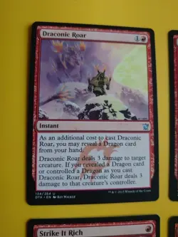 Draconic Roar,Galvanic Blast,Strike it Rich, Seething song MTG 4 Card. - Image 3