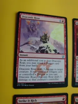 Draconic Roar,Galvanic Blast,Strike it Rich, Seething song MTG 4 Card. - Image 4