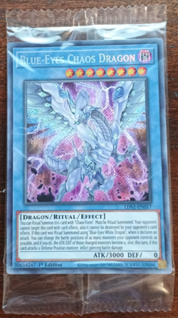 Yugioh! Blue-Eyes Chaos Dragon LDS2-EN017 Secret Rare 1st Edition Sealed NM - Image 1