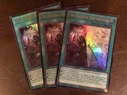 Yugioh The Fallen And The Virtuous x3 Ultra Rare - Image 1