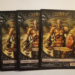 Magic The Gathering - 1x Signed Zombie Token (mtg) 3 avail - M12 - Image 1