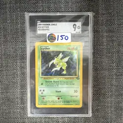 Pokemon TCG Scyther Jungle 10/64 Holo Unlimited Holo Rare SGC 9 1999 - Image 1