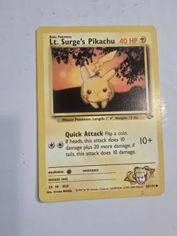 Pokemon TCG Lt. Surge’s Pikachu 84/132 Gym Challenge Common WOTC Vintage LP - Image 1