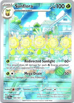 Sunflora 169/167 Illustration Rare Twilight Masquerade Pokemon Holo Dmg - Image 1