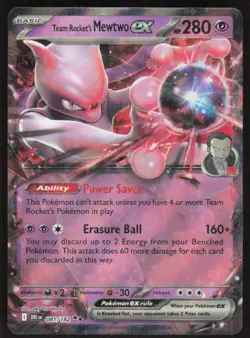 Team Rocket's Mewtwo ex 081/182 Double Rare Destined Rivals Pokemon Near Mint - Image 1