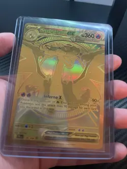 Gold Mega Charizard X EX 130/094 - English - Pokemon Phantasmal Flames - MINT - Image 3