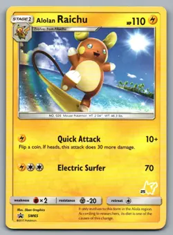 Alolan Raichu (#56 Pikachu Stamped) SM65 Battle Academy Pokemon 5ban Graphics - Image 1