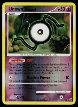 Pokemon Card - Unown [S] Secret Wonders 39/132 Rare Reverse Holo - Image 1