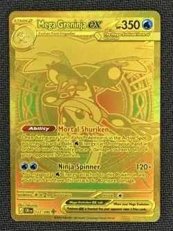 Pokemon TCG Chaos Rising Mega Greninja Ex GOLD 122/086 English Mega Hyper Rare - Image 1