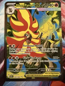 Pokemon Mega Pyroar EX Chaos Rising 099/086 SecretRare Full Art Holo English - Image 1