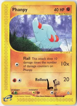 Phanpy 100 Common Aquapolis Pokemon Lightly Played - Image 1