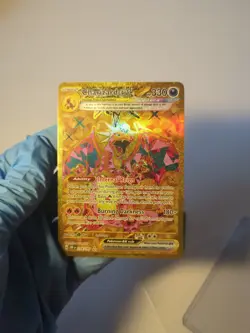 Pokemon Charizard EX Gold Hyper Rare Holo 228/197 Obsidian Flames - ROLLED EDGE - Image 2