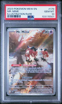 2023 POKEMON MEW EN-151 ILLUSTRATION RARE #179 MR. MIME PSA 10 - Image 1