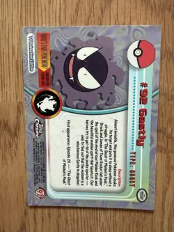 2000 Topps Chrome Series 2 - Pokemon Gastly #92 - Image 2