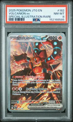 2025 POKEMON JTG EN-JOURNEY TOGETHER #182 VOLCANION EX PSA 8 - Image 1