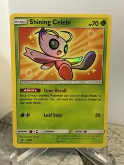 Shining Celebi SM79 Sun & Moon Promo Card Shining Legends Holo Pokemon - Image 1