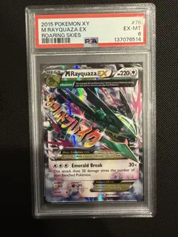 Pokemon XY Roaring Skies 2015 M Rayquaza EX 76/108 English PSA 6 - Image 1