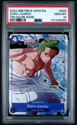 Zoro-Juurou PSA10 2024 One Piece Op09-Emperors Treasure Rare #004 - Image 1