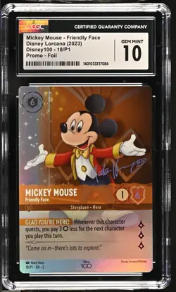 Lorcana Disney Mickey Mouse Friendly Face Promo - Foil. Graded CGC 10 Mint - Image 1