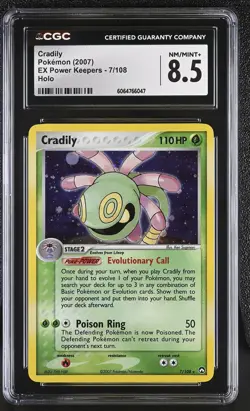 CGC 8.5 Cradily 2007 EX Power Keepers 7/108 Holo Pokemon Card - Image 1