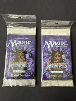 MTG - Alliances Booster Pack - Magic the Gathering Factory Sealed 1996 lot of 2 - Image 1