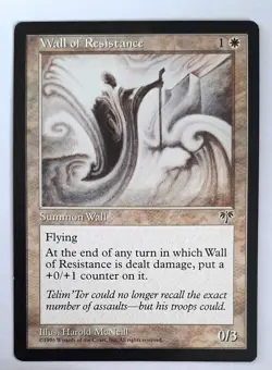 ►WALL OF RESISTANCE ►MIRAGE 1996 ►WHITE ►NM ►MAGIC THE GATHERING ►TRUGBILDER MTG - Image 1