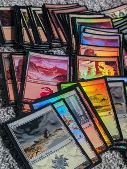 Lot of 100+ FOIL Basic Lands New Frame Only SEE PHOTOS - Image 3