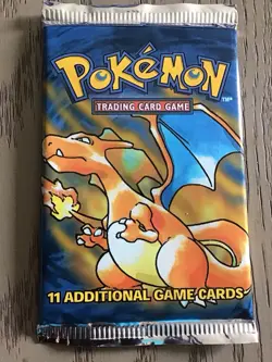 Pokemon TCG | Base Set Unlimited | One Booster Pack | Charizard Art New - Image 1