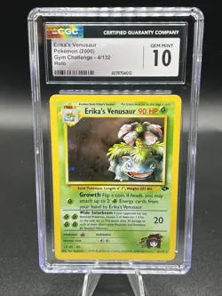 CGC 10 Gem Mint Erika's Venusaur Gym Challenge 4/132 Holo Rare Pokemon SWIRL 🌀 - Image 1