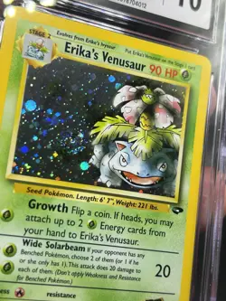 CGC 10 Gem Mint Erika's Venusaur Gym Challenge 4/132 Holo Rare Pokemon SWIRL 🌀 - Image 2