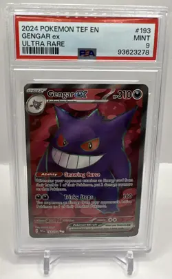 2024 POKEMON TEF EN-TEMPORAL FORCES ULTRA RARE #193 GENGAR EX PSA 9 - Image 1