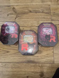 Pokemon TCG: Team Rocket Tin (x3 Tins - x1 Of Each Variant) New In Hand - Image 1