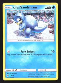 Pokemon Alolan Sandshrew 4/12 McDonald's 2019 Confetti Holo Promo LP - Image 1
