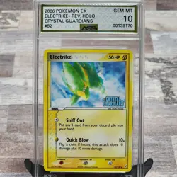 2006 Pokemon Electrike Reverse Holo EX Crystal Guardians 52/100 AGS 10 Graded - Image 4