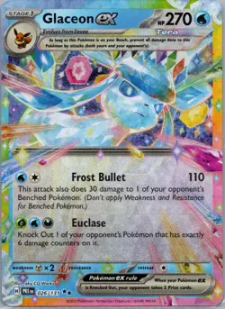 GLACEON EX 026/131 DOUBLE RARE PRISMATIC EVOLUTIONS POKEMON NM - Image 1