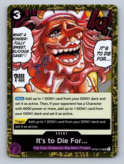 It's to Die For (Pirate Foil) OP08-076 Premium Booster -The Best- Vol. 2 NM - Image 1