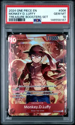 2024 One Piece Monkey.D.Luffy Treasure Boosters Set ST10-006 PSA Gem Mint 10 - Image 1