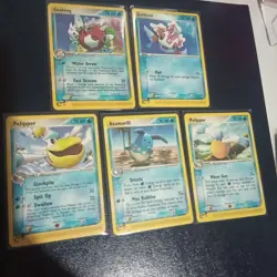 Water Type Ruby&Saphire / Sandstorm e reader 5 card lot of pokemon tcg (LP-NM) - Image 1