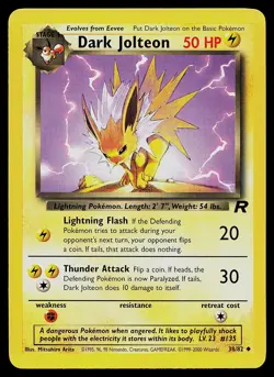 Pokemon Card - Dark Jolteon Team Rocket 38/82 Uncommon - Image 1
