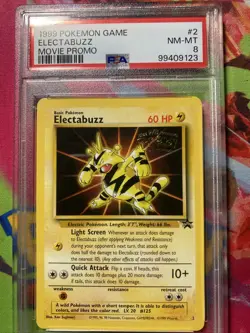Pokemon TCG Electabuzz Movie Promo 02/53 Black Star Promo 1999 Card NM-MT 8 PSA - Image 1