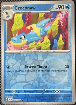 Croconaw 040/162 SV05: Temporal Forces Reverse Holo - Pokemon Card - Image 1