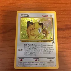 Meowth Pokemon Card Holo 10 GB Game Boy Black Star Rare Promo Vintage 1999 LP - Image 2